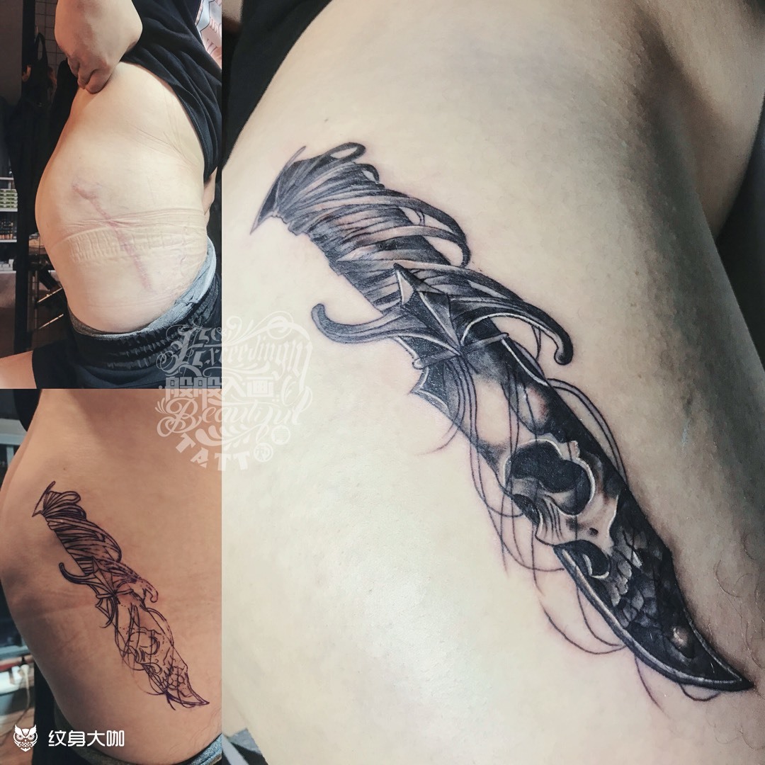手术疤痕遮盖_纹身图案手稿图片_大泽的纹身作品集