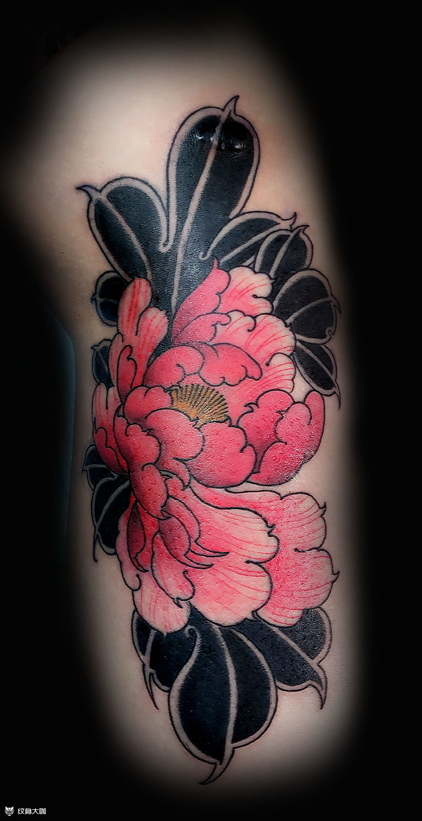 牡丹花_纹身图案手稿图片_jiang的纹身作品集