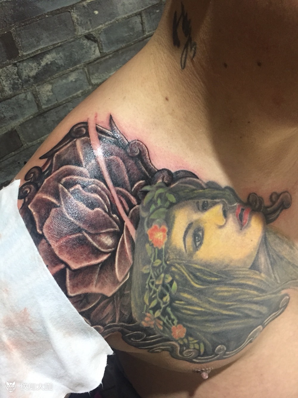 包胸进行中_纹身图案手稿图片_马祥的纹身作品集