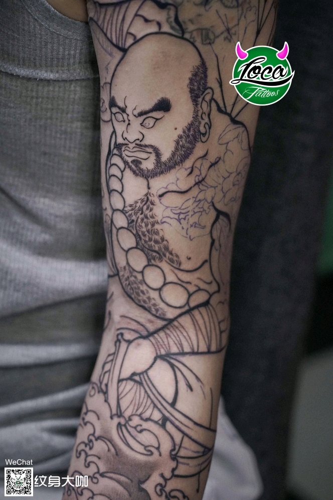 花和尚鲁智深_纹身图案手稿图片_龙的纹身作品集