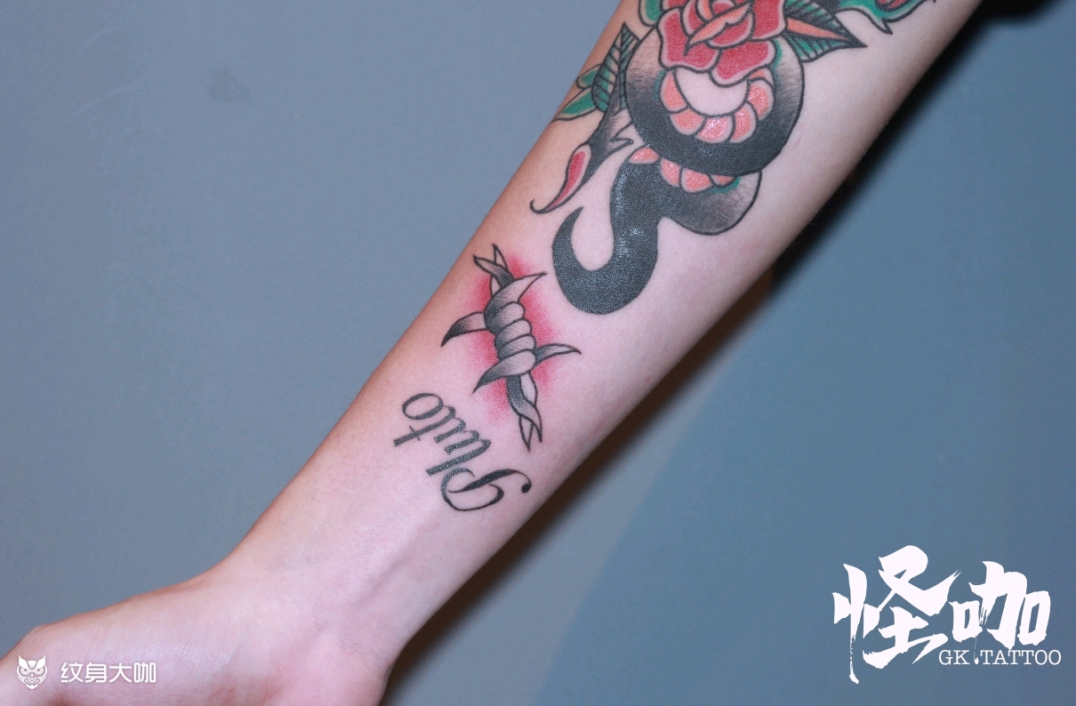 old school 荆棘_纹身图案手稿图片_石青的纹身作品集