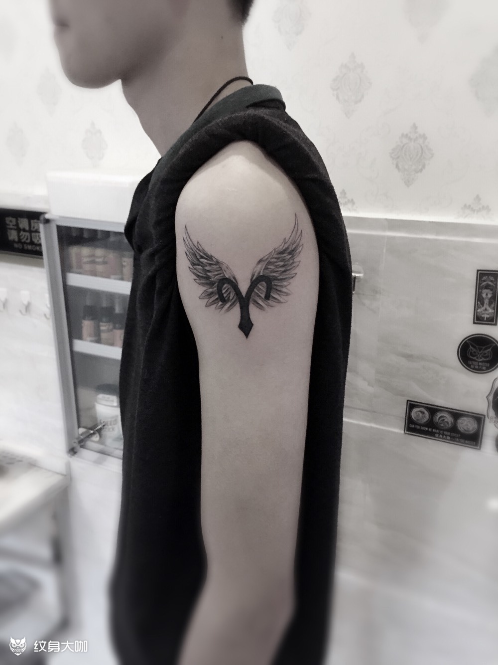 翅膀77星座_纹身图案手稿图片_廖东伟的纹身作品集