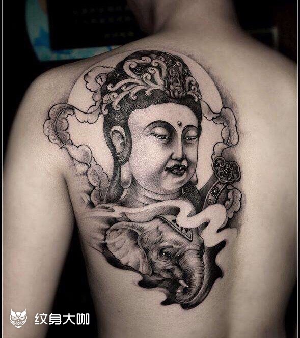 普贤菩萨_纹身图案手稿图片_丰亚伟的纹身作品集