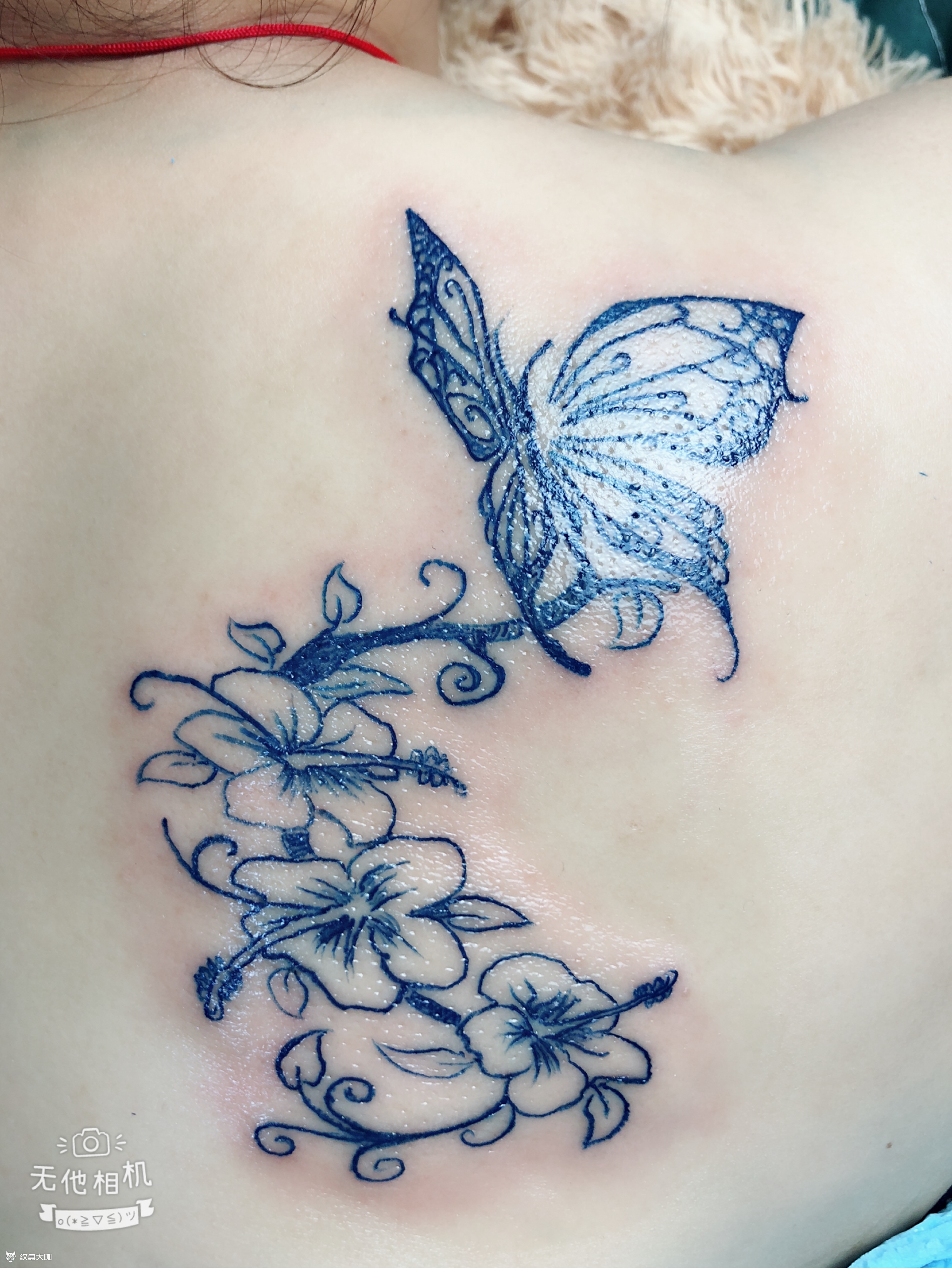蝶恋花_纹身图案手稿图片_韦伟的纹身作品集