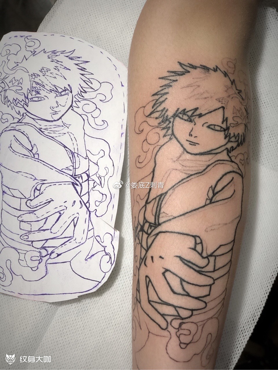 火影忍者(我爱罗)小臂火影忍者_纹身图案手稿图片_赵海波的纹身作品集