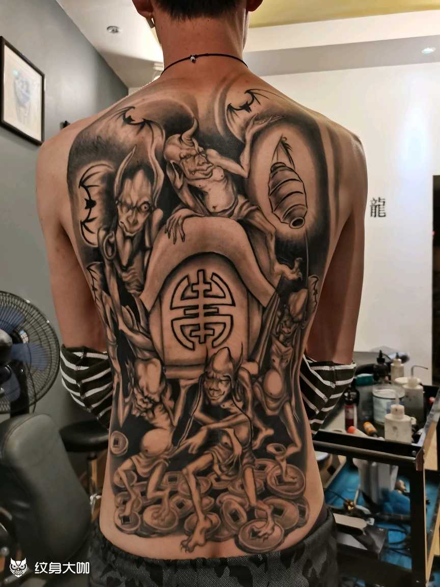 五鬼运财_纹身图案手稿图片_余常云的纹身作品集