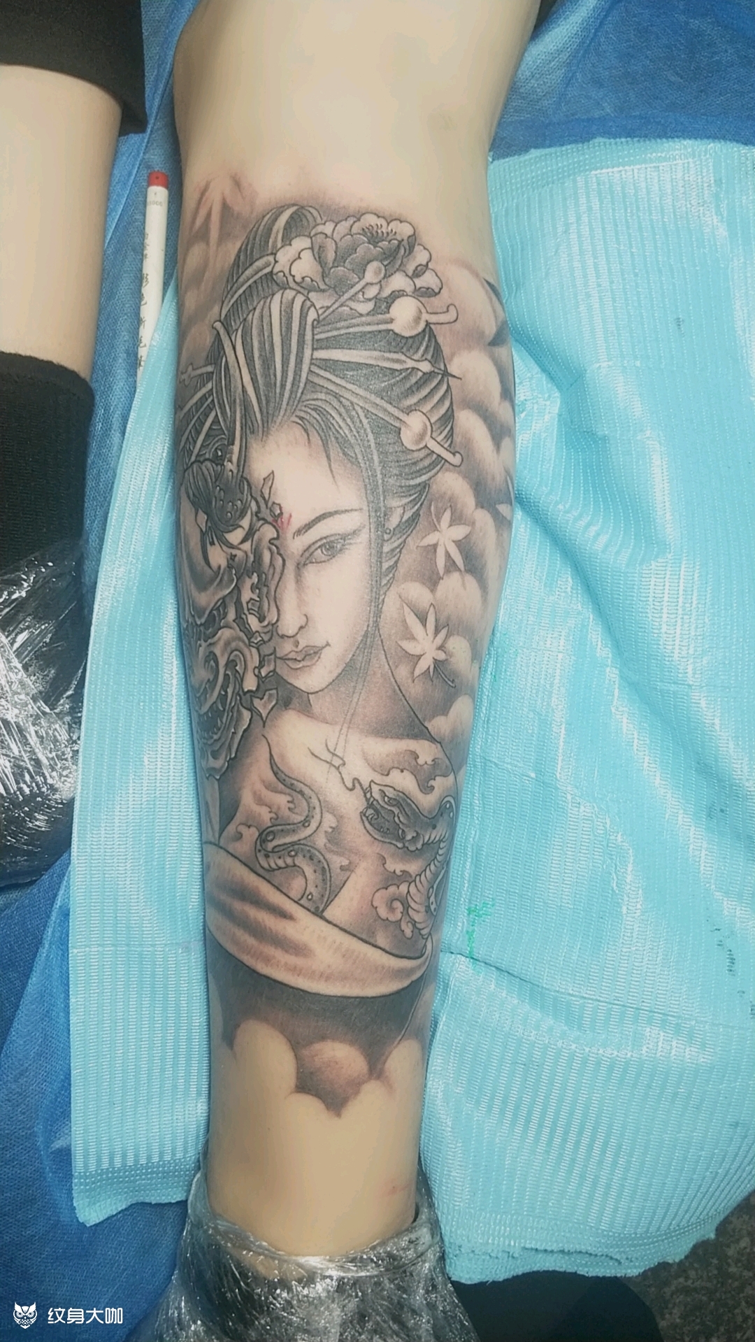 般若艺伎_纹身图案手稿图片_邵克杰的纹身作品集