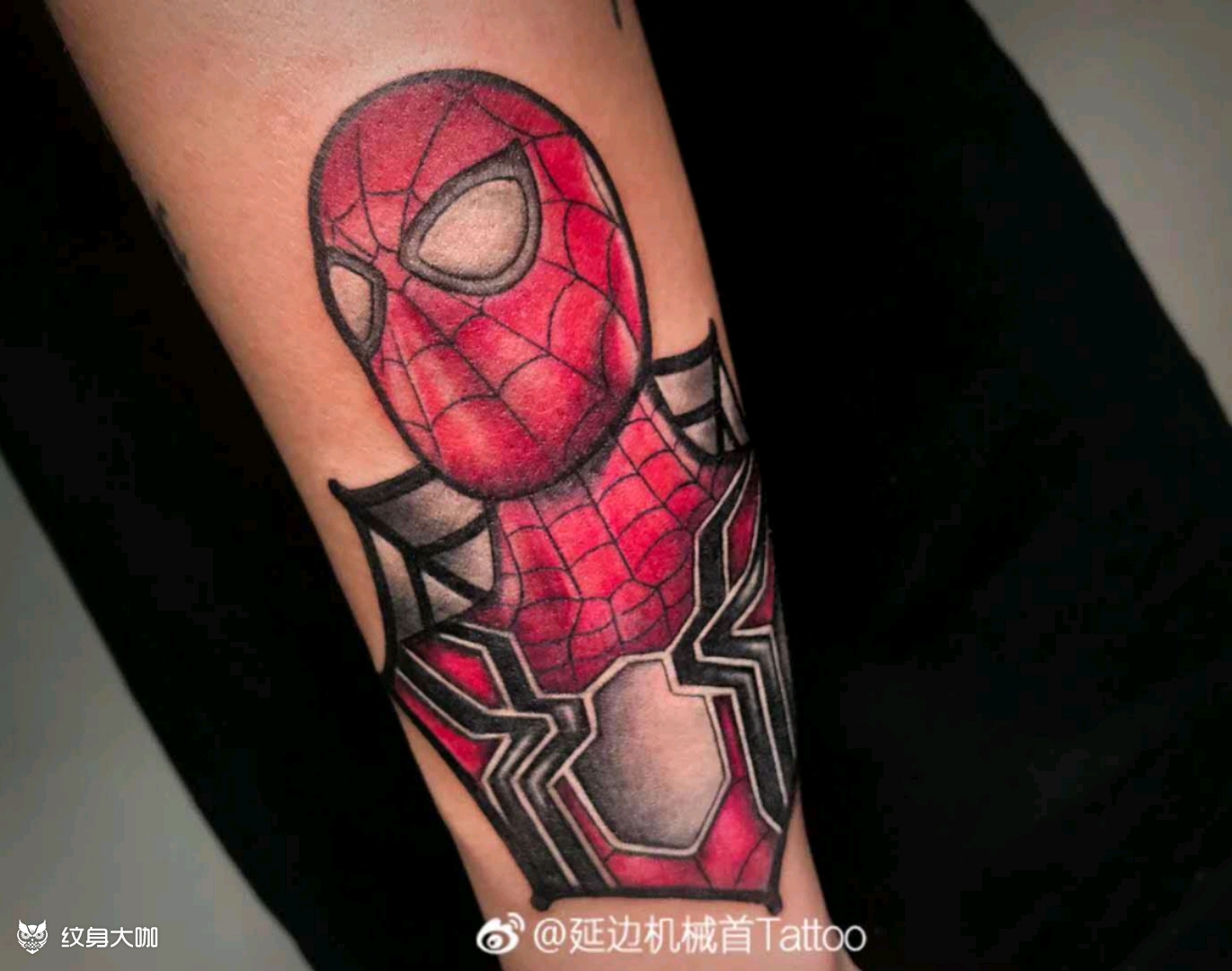 蜘蛛侠_纹身图案手稿图片_机械首_李空的纹身作品集