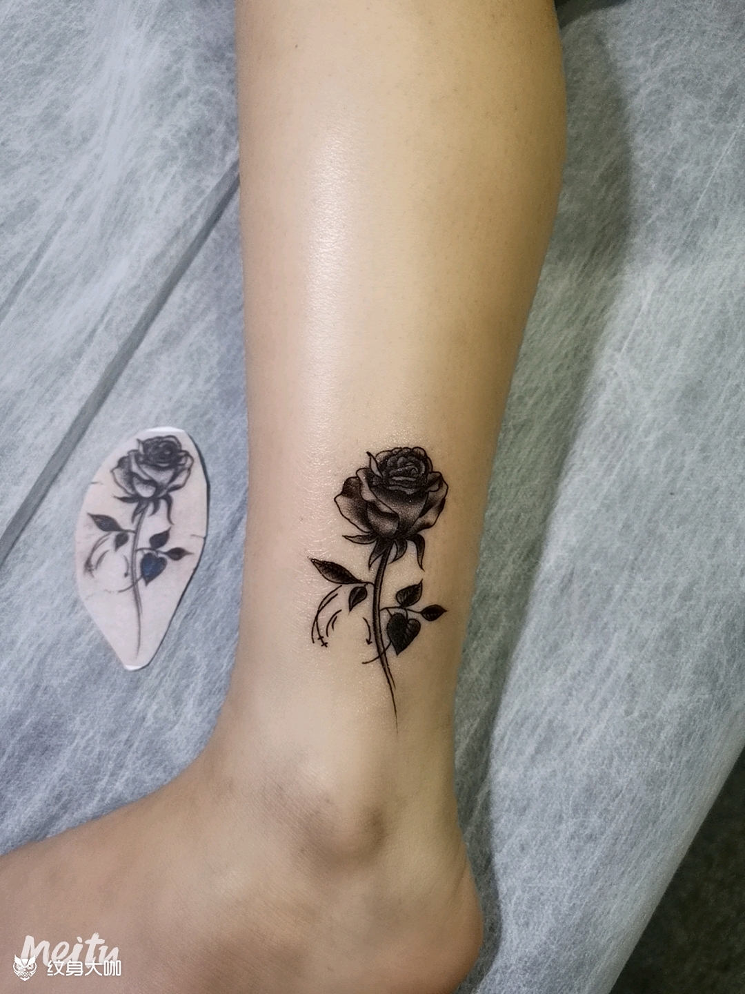小玫瑰_纹身图案手稿图片_赤道的纹身作品集