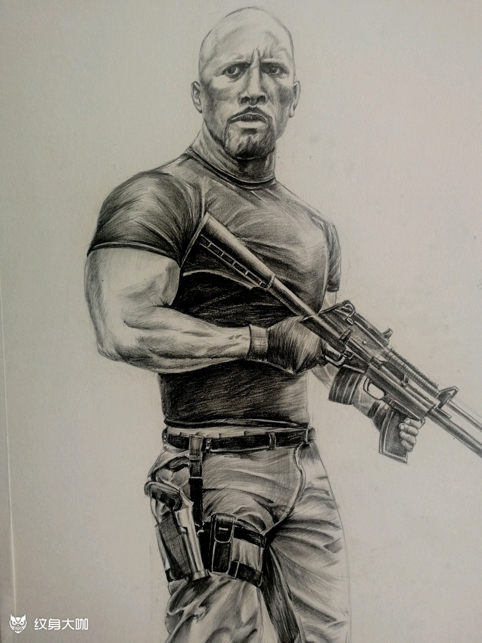 巨石强森_纹身图案手稿图片_mr.7的纹身作品集