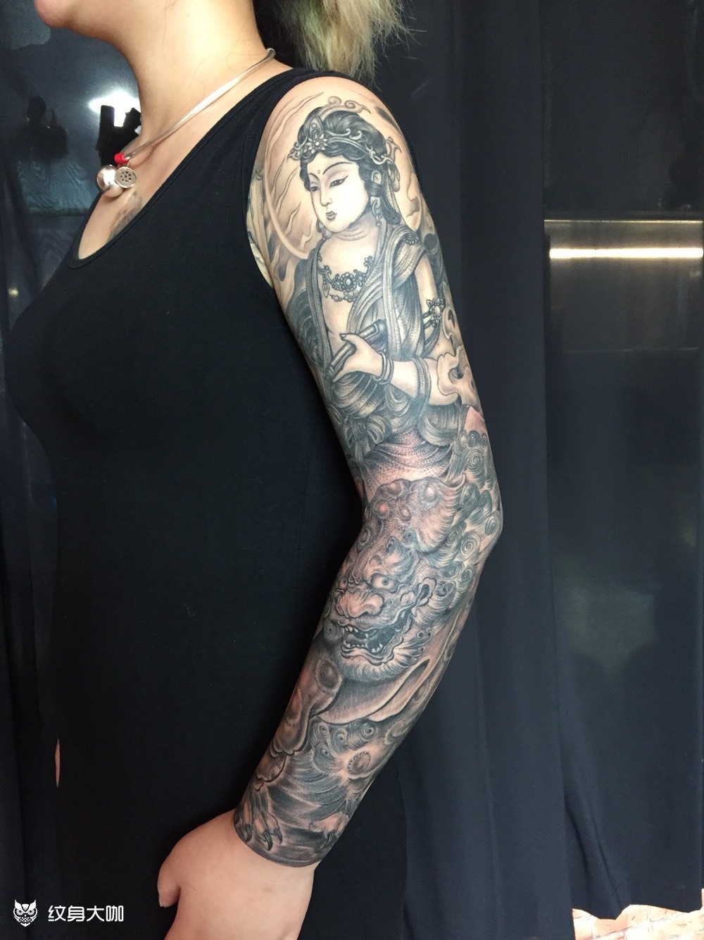 文殊菩萨_纹身图案手稿图片_何柏胜的纹身作品集