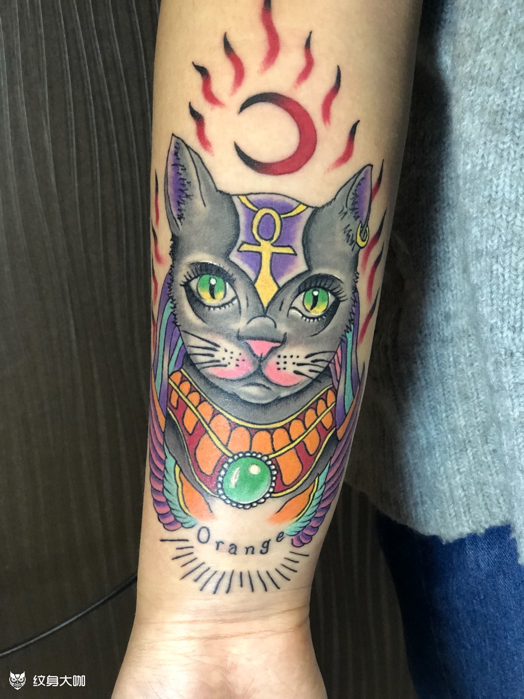 埃及神猫_纹身图案手稿图片_雷晓飞的纹身作品集