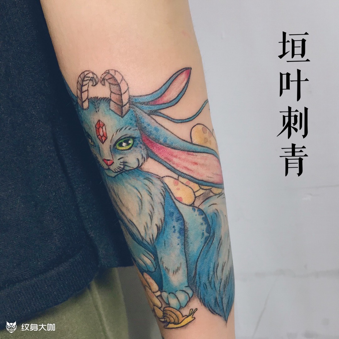 兔子 猫 羊结合体_纹身图案手稿图片_yuanye tattoo的纹身作品集