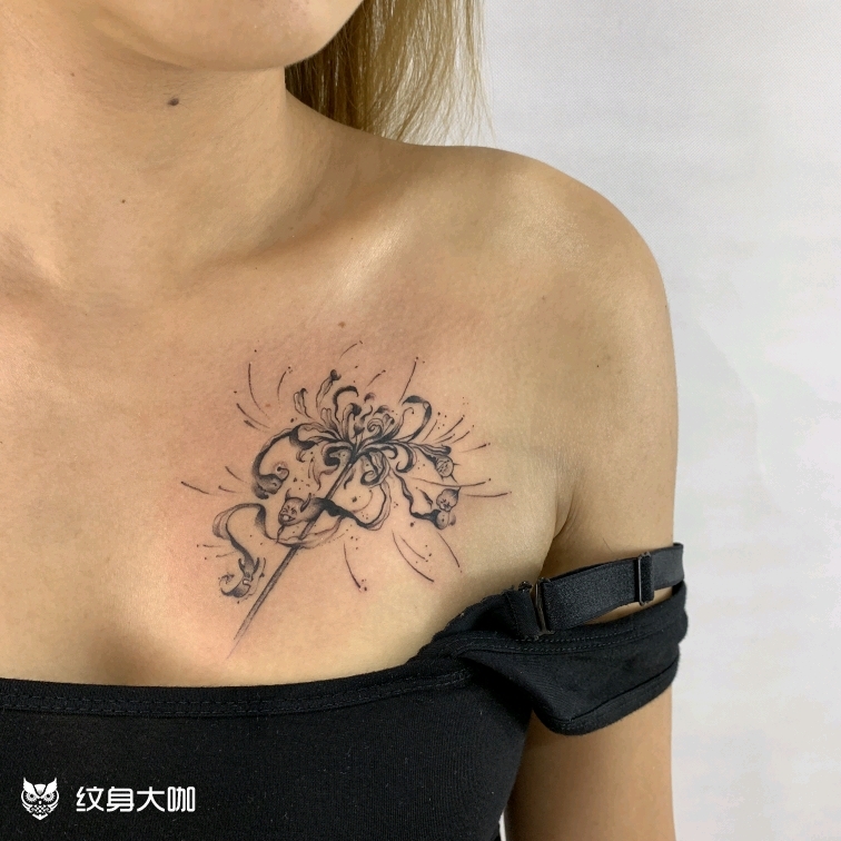 彼岸花_纹身图案手稿图片_唐良快的纹身作品集