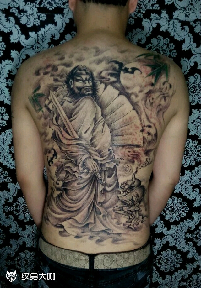 满背钟馗_纹身图案手稿图片_水森林的纹身作品集