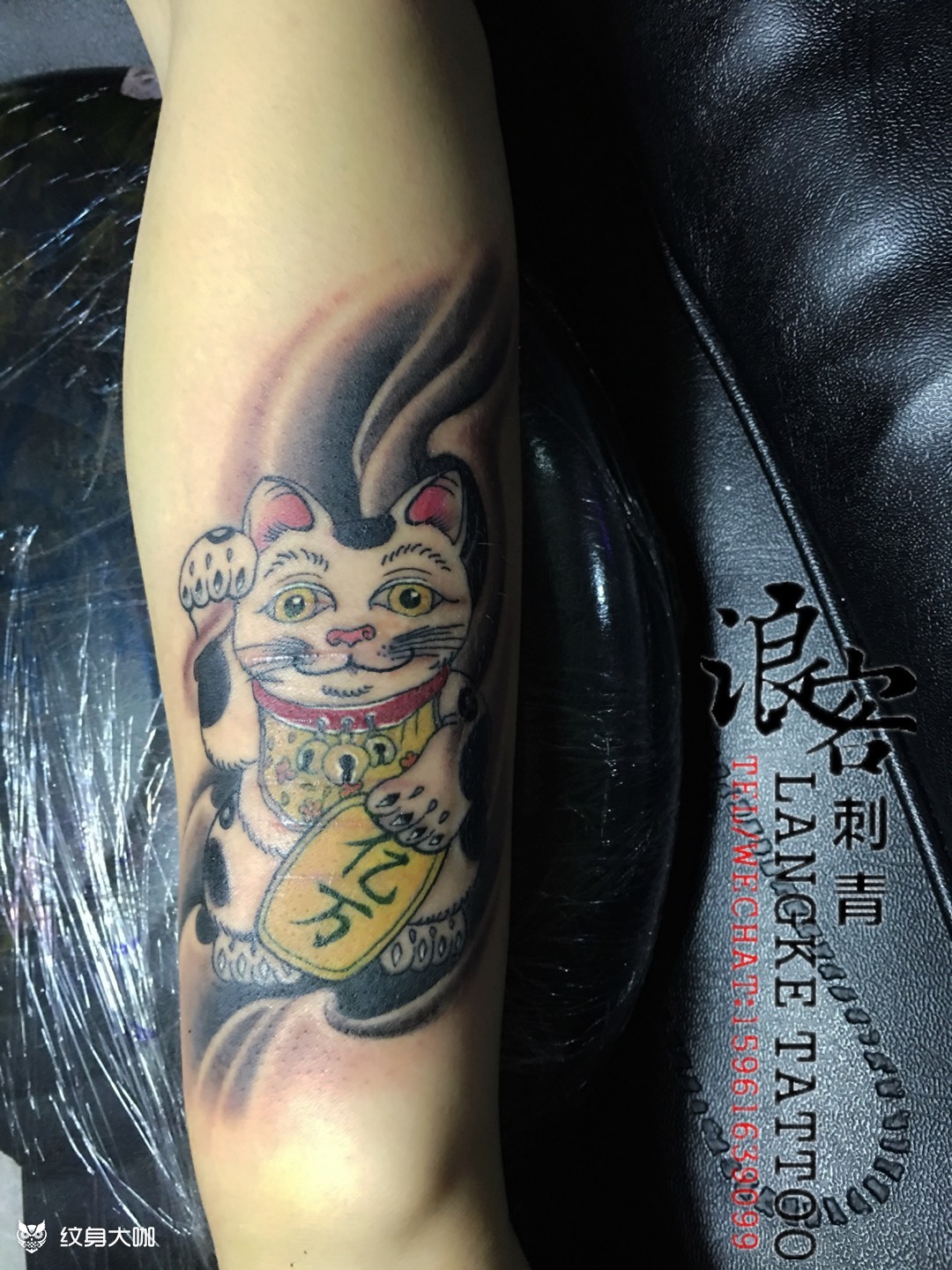 招财猫_纹身图案手稿图片_李蒙的纹身作品集