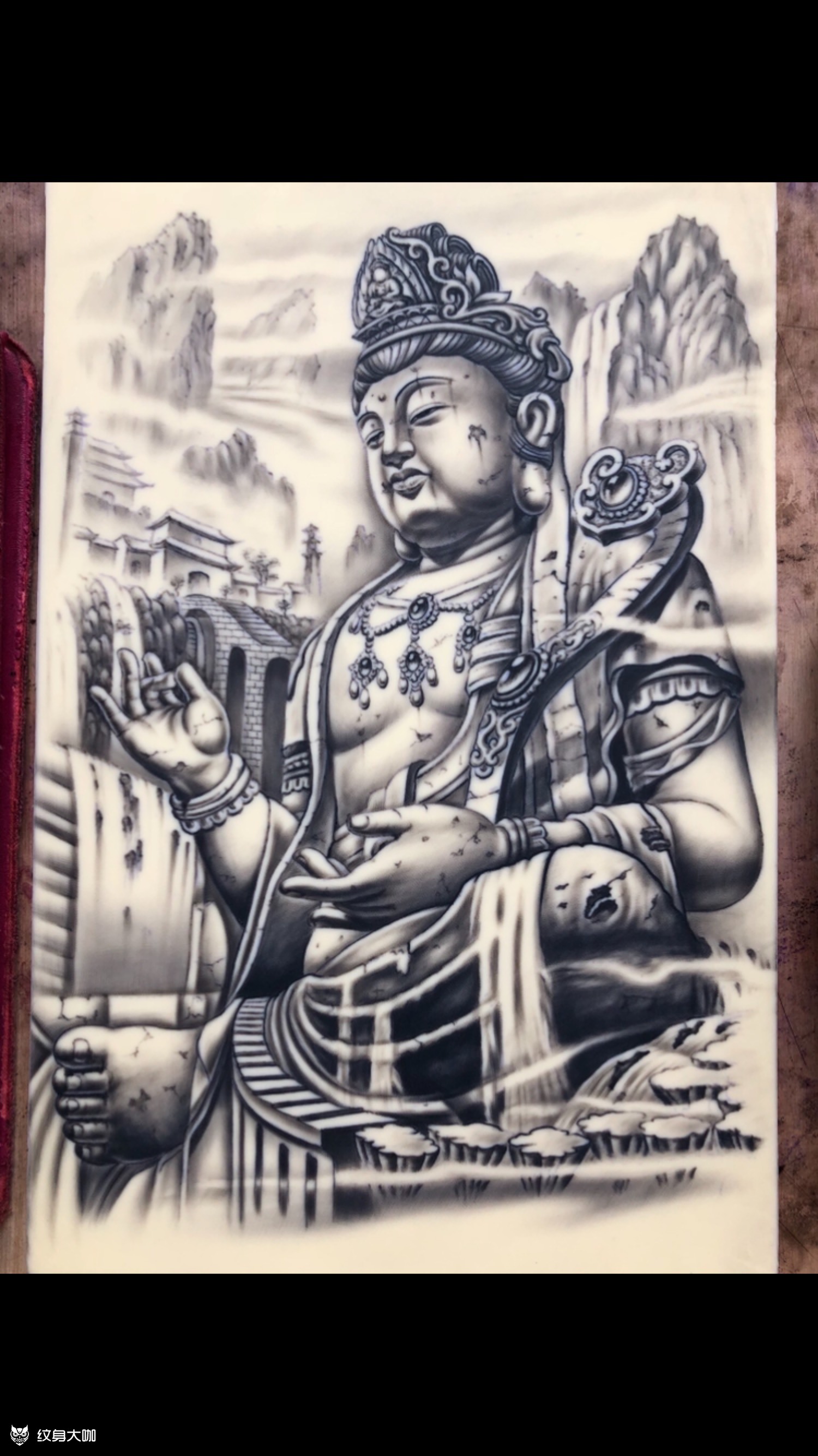 本人近期石雕习皮手稿(菩萨)!_纹身图案手稿图片_吴文宏的纹身作品集