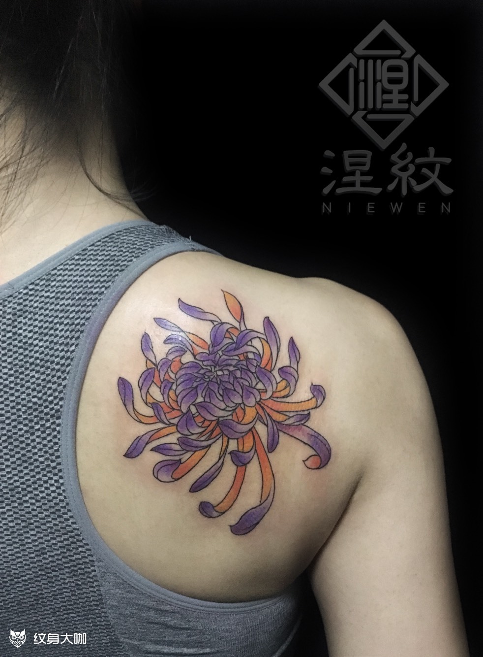 菊花_纹身图案手稿图片_雕一量的纹身作品集