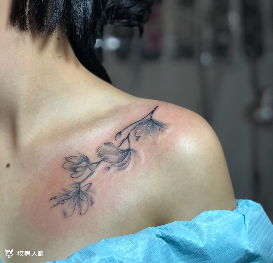 栀子花_纹身图案手稿图片_big baby 的纹身作品集