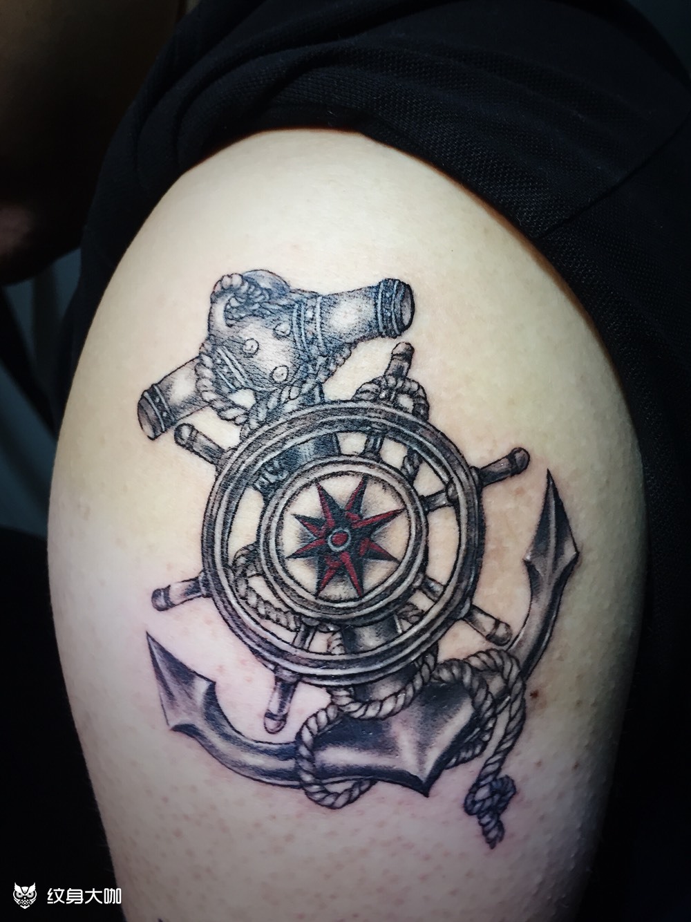 锚与舵_纹身图案手稿图片_coco的纹身作品集
