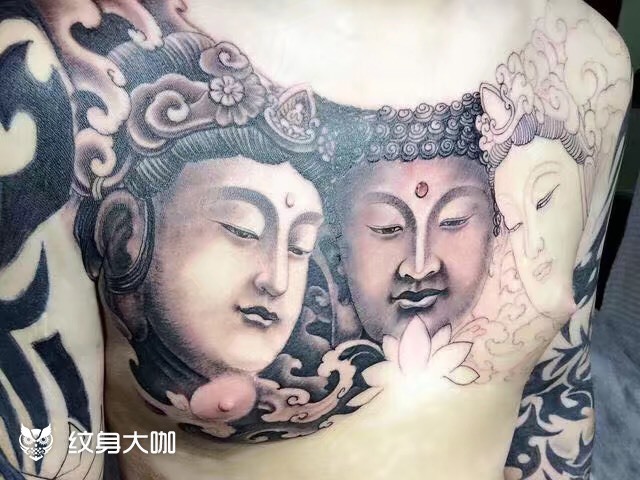 三面佛_纹身图案手稿图片_～小何～的纹身作品集