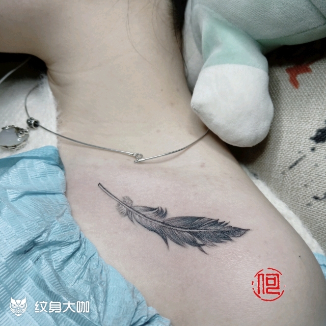 羽毛_纹身图案手稿图片_何生的纹身作品集