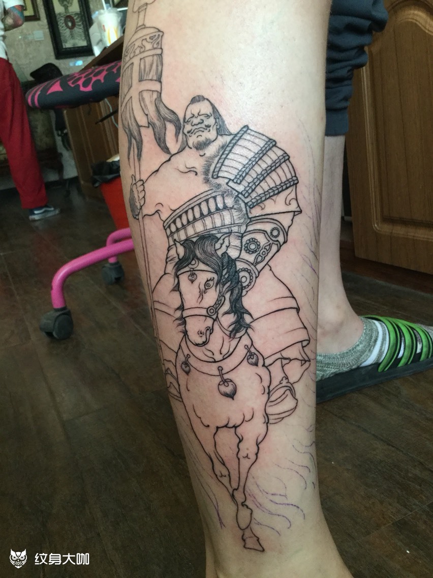 蒙古骑士,未完成_纹身图案手稿图片_大晖的纹身作品集