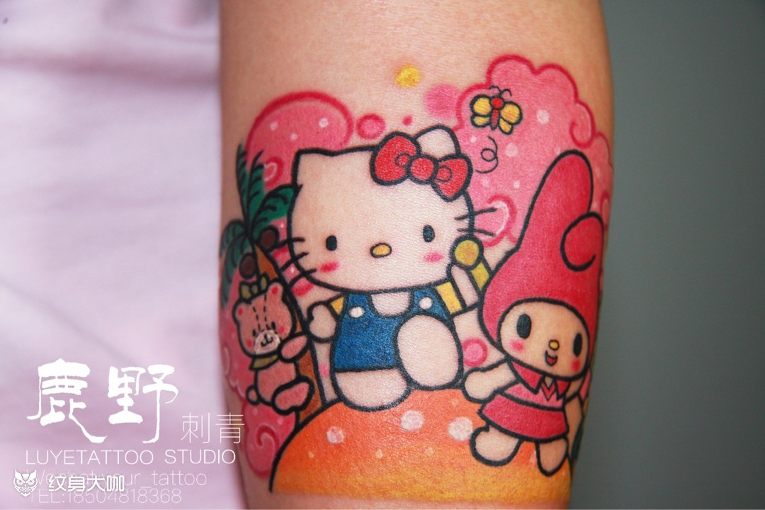 健身版hellokitty_纹身图案手稿图片_萌的纹身作品集