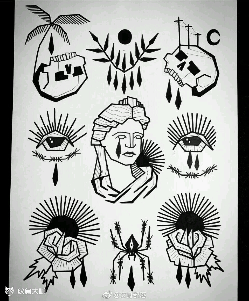 old school手稿_纹身图案手稿图片_木东新爷的纹身作品集