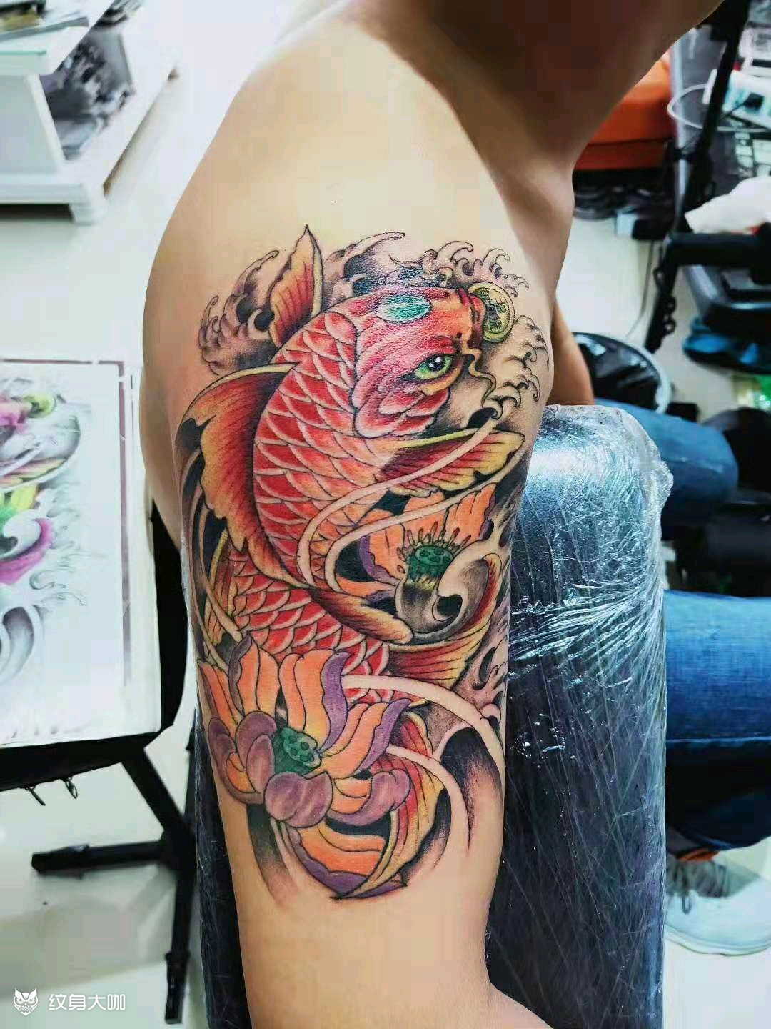 鲤鱼_纹身图案手稿图片_一墨的纹身作品集