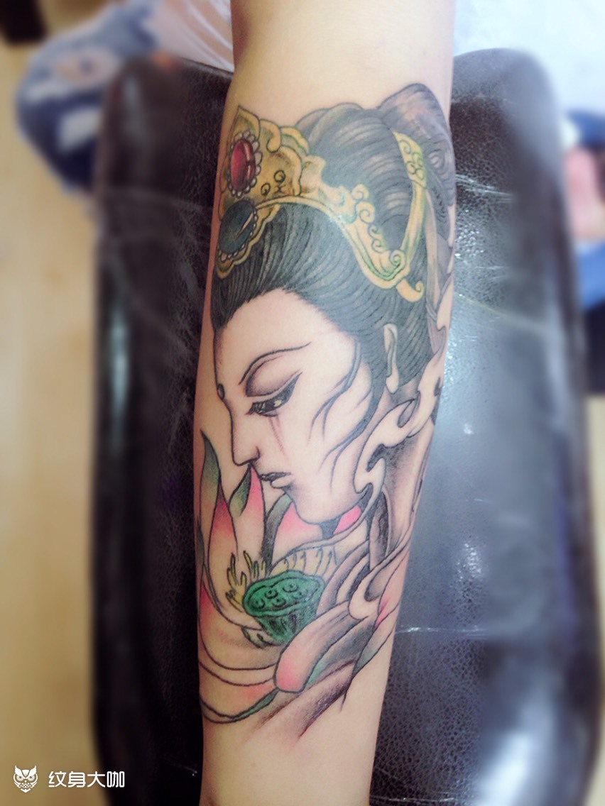 小臂花旦_纹身图案手稿图片_强哥的纹身作品集