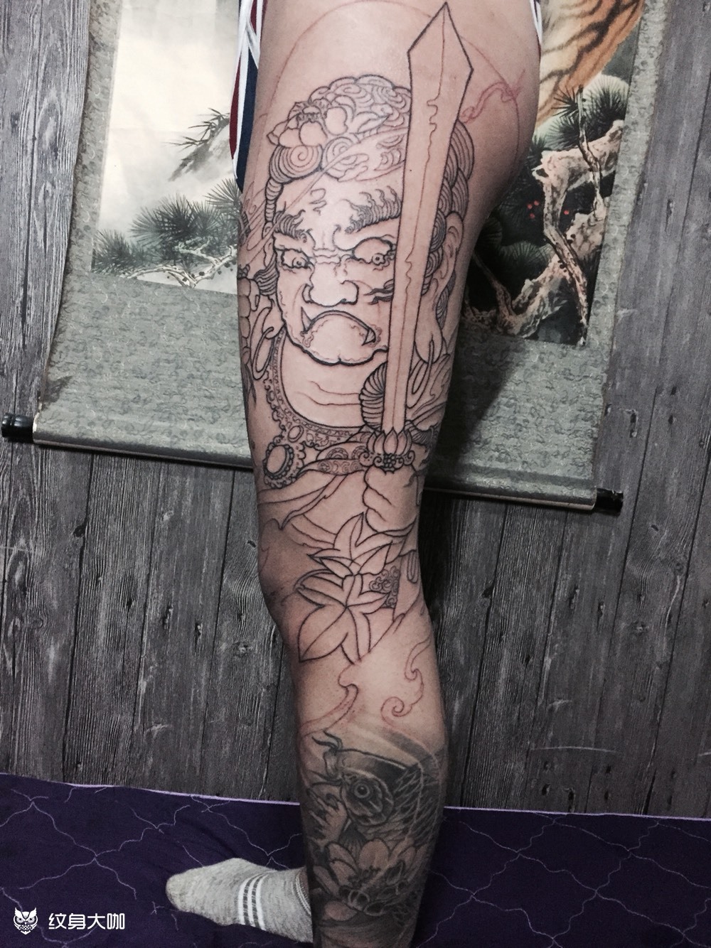 花腿_纹身图案手稿图片_刘彬彬的纹身作品集